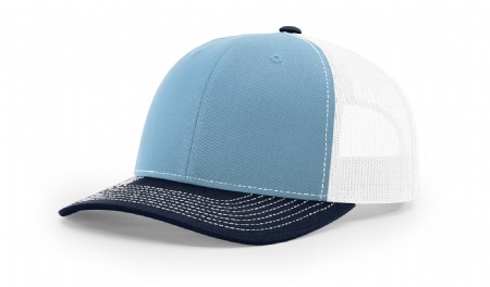 Richardson Snapback Trucker Cap - Columbia Blue/White/Navy